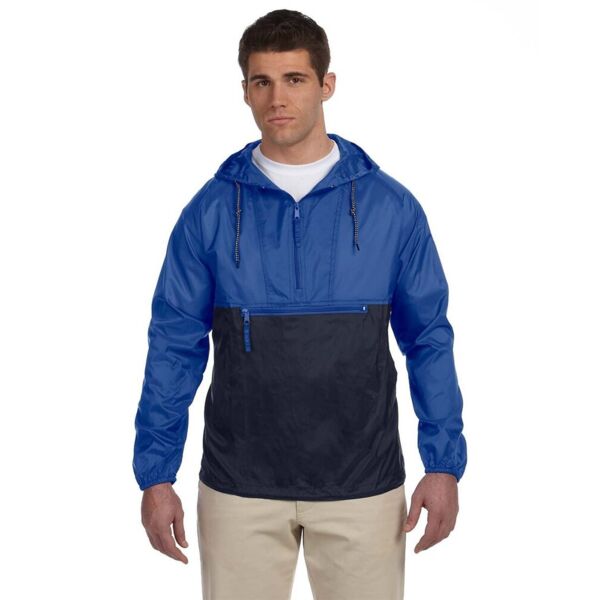 Unisex Packable Hooded Nylon Jacket Thumbnail