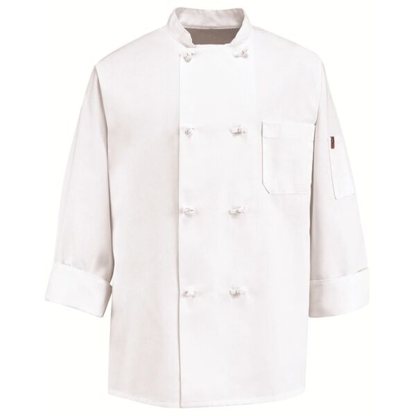 Eight Knot Button Chef Coat with Thermometer Pocket Thumbnail