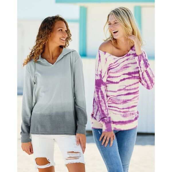 Women's French Terry Off-the-Shoulder Tie-Dyed Sweatshirt Thumbnail