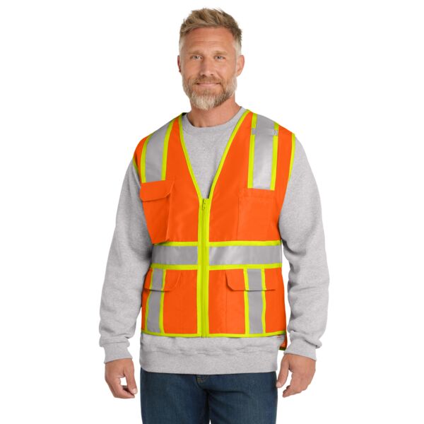 Ansi 107 Class 2 Surveyor Zippered Two Tone Vest Thumbnail