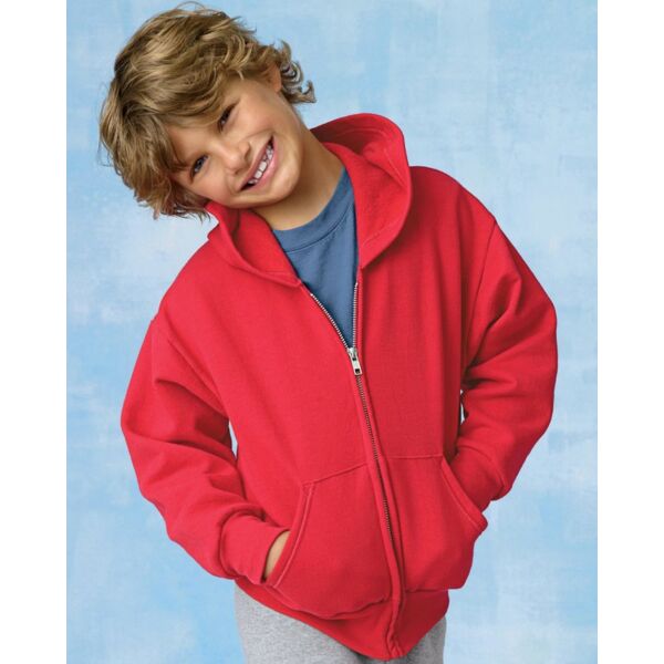 EcoSmart® Youth Full-Zip Hooded Sweatshirt Thumbnail