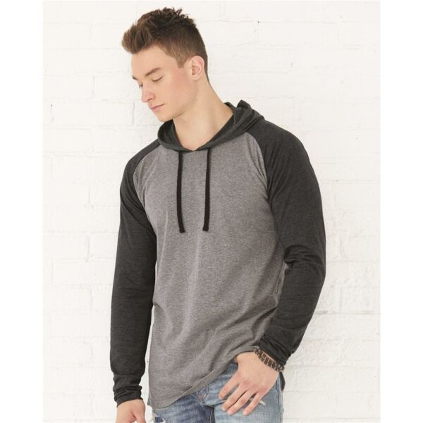 Fine Jersey Hooded Long Sleeve Raglan T-Shirt Thumbnail