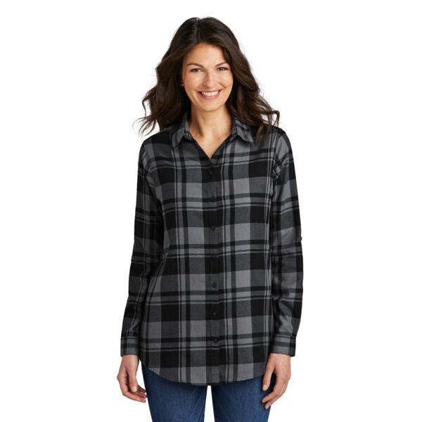 Ladies Plaid Flannel Tunic Thumbnail
